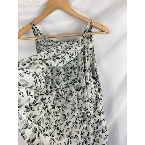 Cabi Womans Floral Terrace Split Back Tank Top White Black Size Medium - Picture 6 of 6